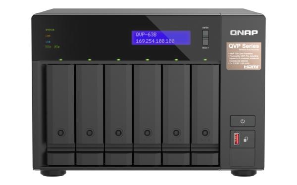 QNAP NVR QVP-63B (4core 4, 3GHz, 16GB RAM, 6xSATA, 2xGbE, 2xM.2 NVMe Gen4, 2xPCIe, kamery: 8 (max 36)