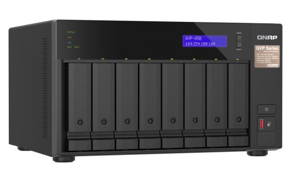 QNAP NVR QVP-85B (6core 4, 4GHz, 32GB RAM, 8xSATA, 2xGbE, 2xM.2 NVMe Gen4, 2xPCIe, kamery: 8 (max 64) 
