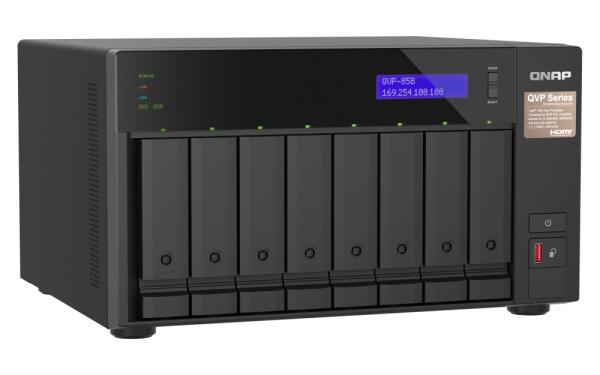 QNAP NVR QVP-85B (6core 4, 4GHz, 32GB RAM, 8xSATA, 2xGbE, 2xM.2 NVMe Gen4, 2xPCIe, kamery: 8 (max 64) 