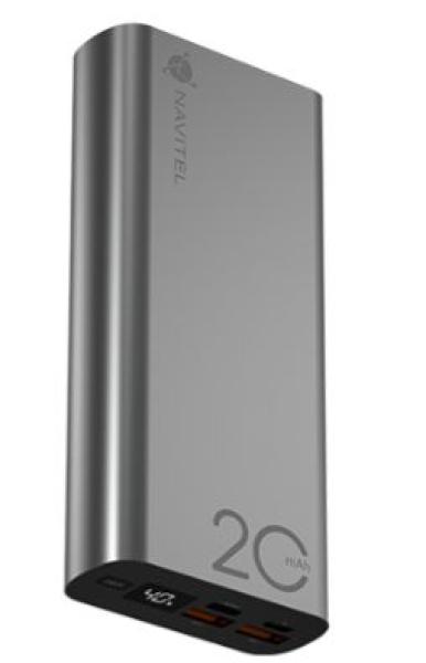 Powerbanka NAVITEL PWR20 AL strieborná s kapacitou 20000 mAh