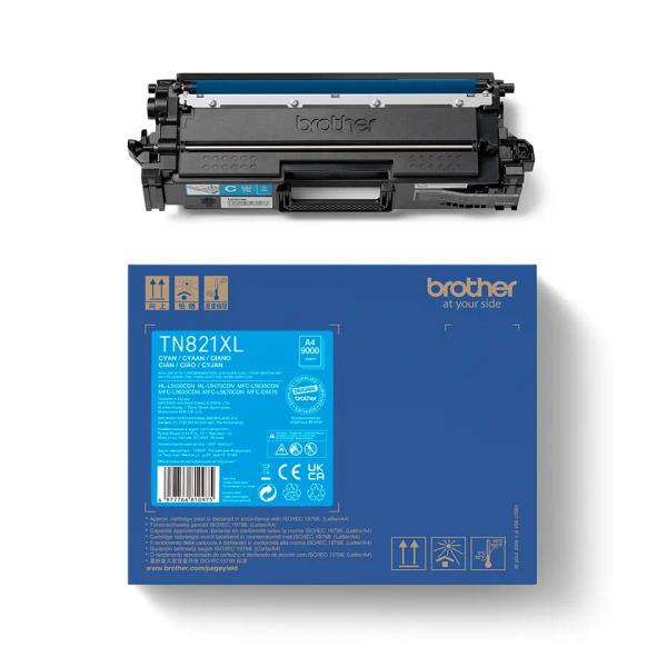 Brother TN-821XLC, toner cyan, 9 000 str. 