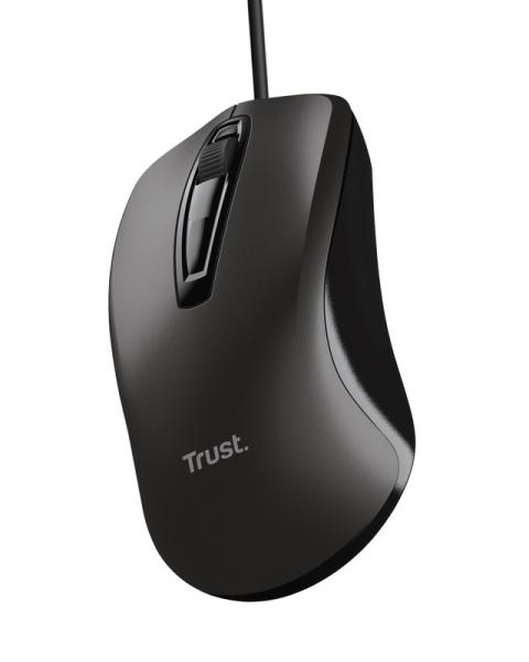 TRUST BASICS/ Kancelárska/ Optická/ 1 200 DPI/ Drôtová USB/ Čierna 