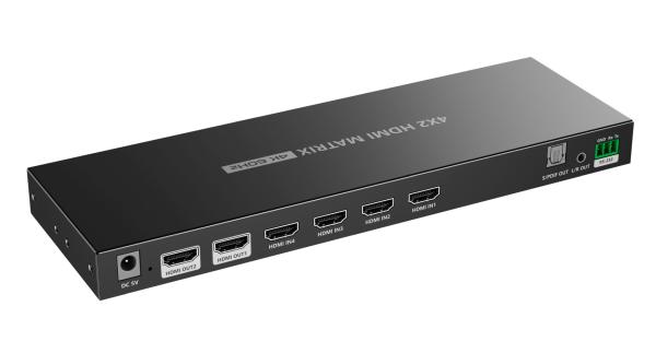 PremiumCord HDMI matrix switch 4:2, UHD 4Kx2K HDR 