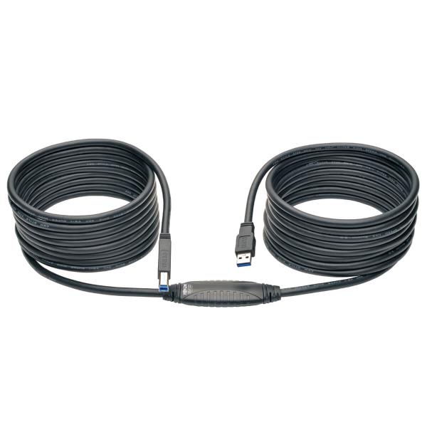 Kábel USB-A / USB-B, USB 3.0, aktívny SuperSpeed Repeater (Samec/ Samec), 7.62m 