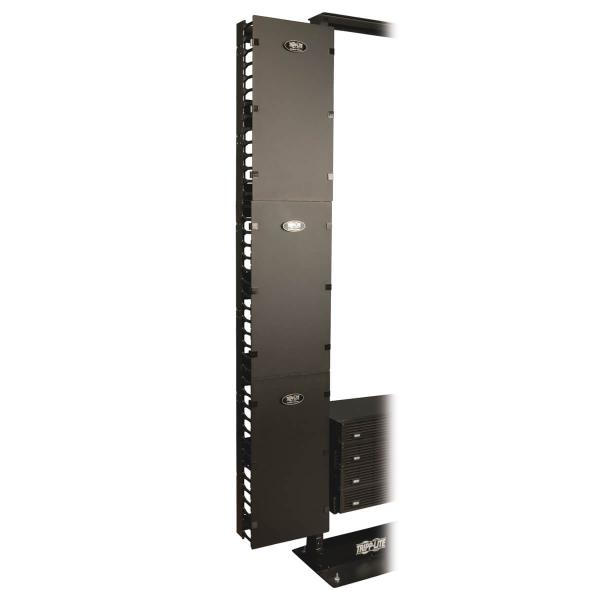 Káblový manažér vertikálny SmartRack 12 (30.48cm), káblový kanál s výrezmi pre káble a krytom