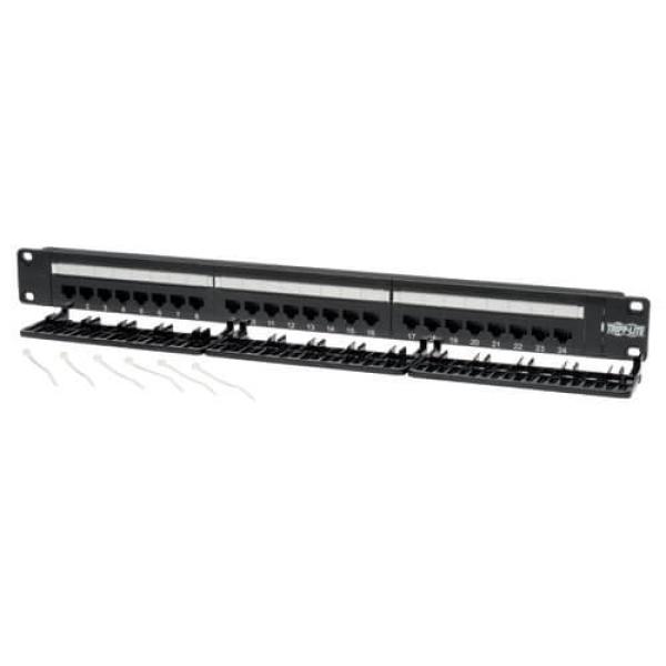 Patch panel pre montáž do racku 1U, 24x Cat6/ Cat5, 568B, RJ45 Ethernet 