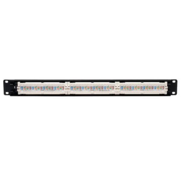 Patch panel pre montáž do racku 1U, 24x Cat6/ Cat5, 568B, RJ45 Ethernet 