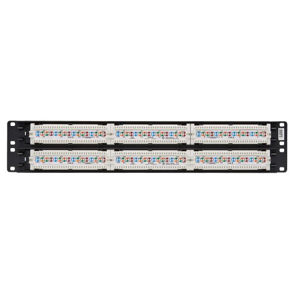 Patch panel pre montáž do racku 2U, 48x Cat6/ Cat5 568B, RJ45 Ethernet 