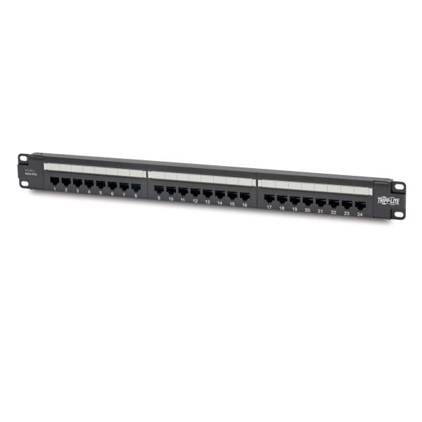 Patch panel pre montáž do racku 1U, 24x Cat6 PoE+ Compliant, 110/ Krone, 568A/ B, RJ45 Ethernet
