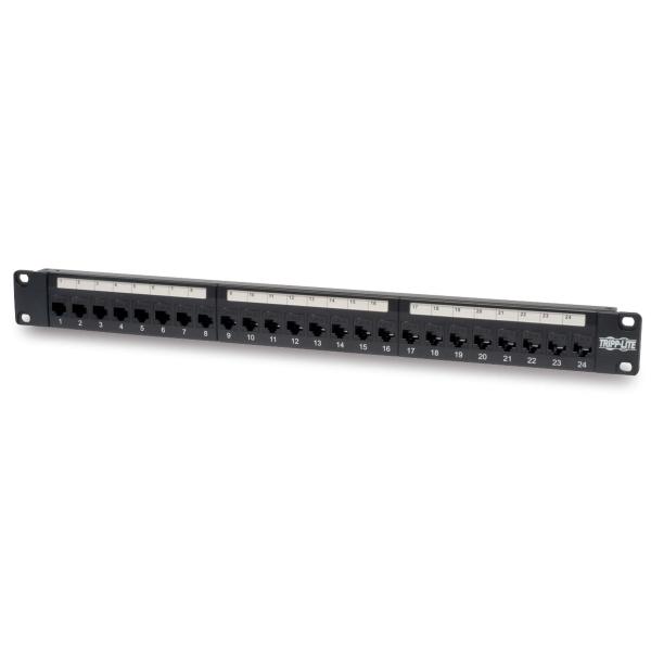 Patch panel priechodný pre montáž do racku 1U, 24x Cat6/ Cat5, RJ45 Ethernet