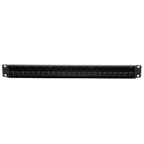 Patch panel priechodný pre montáž do racku 1U, 24x Cat6/ Cat5, RJ45 Ethernet 