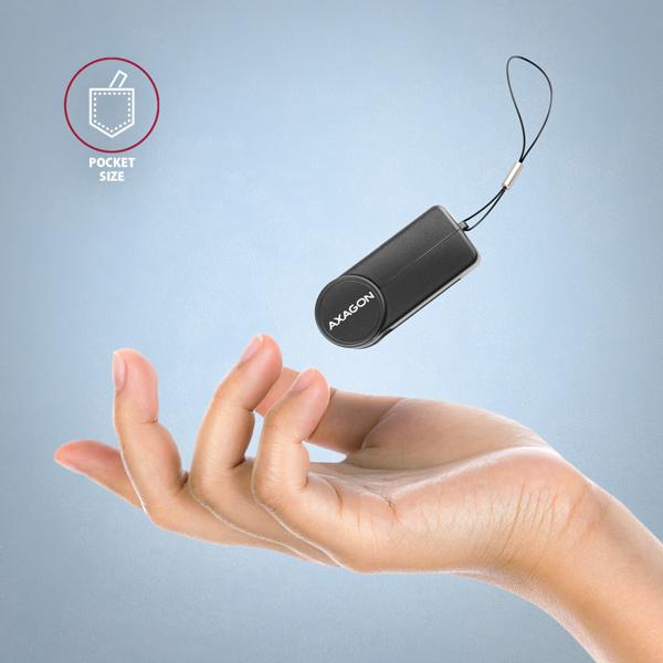 AXAGON CRE-SMPA, USB-A PocketReader čítačka kontaktných kariet Smart card, (eObčanka, eID klient) 