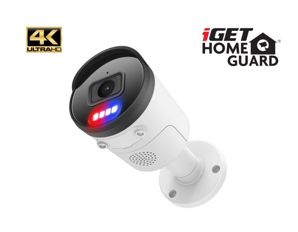 iGET HGNHK938CAM - UltraHD 4K PoE IP kamera, SMART detekcia, IP66, zvuk, nočný prísvit 40m, ONVIF 2.6 