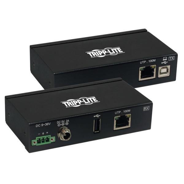 Extender, 1-port USB 2.0 cez Cat6, ESD ochrana, PoC, priemyselný, možnosť montáže, 100mm