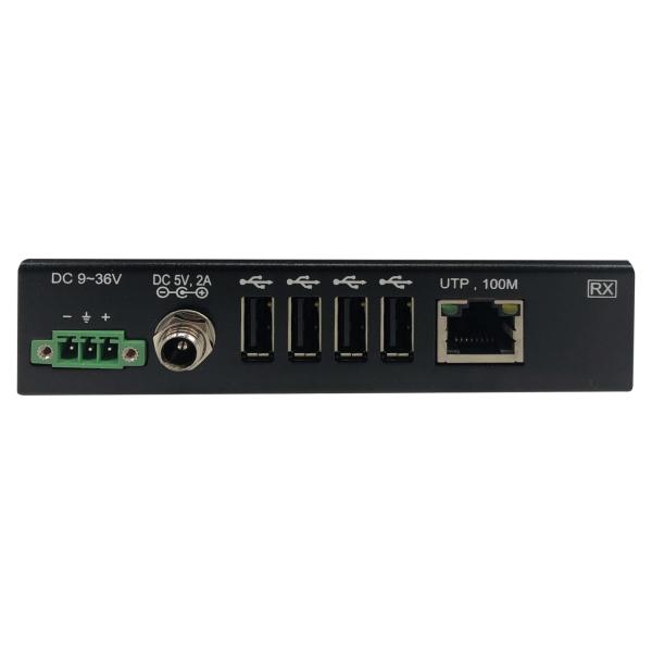 Extender, 4-port USB 2.0 cez Cat6, ESD ochrana, PoC, priemyselný, možnosť montáže, 100mm 