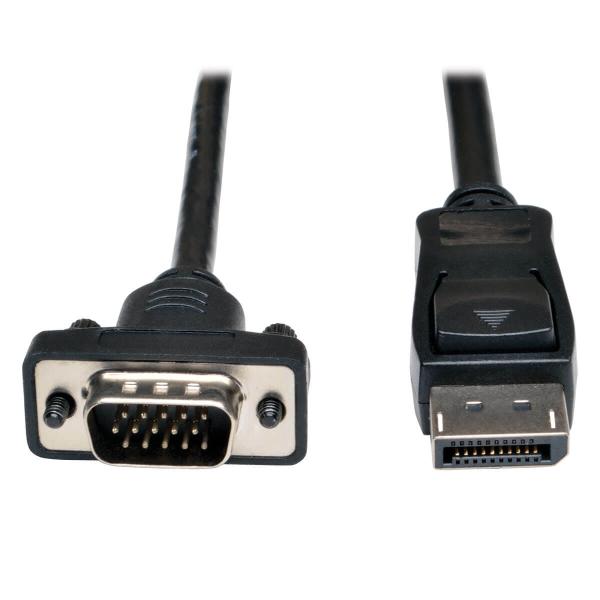 Video kábel DisplayPort 1.2 s aretáciou / VGA (Samec/ Samec), 1.8m