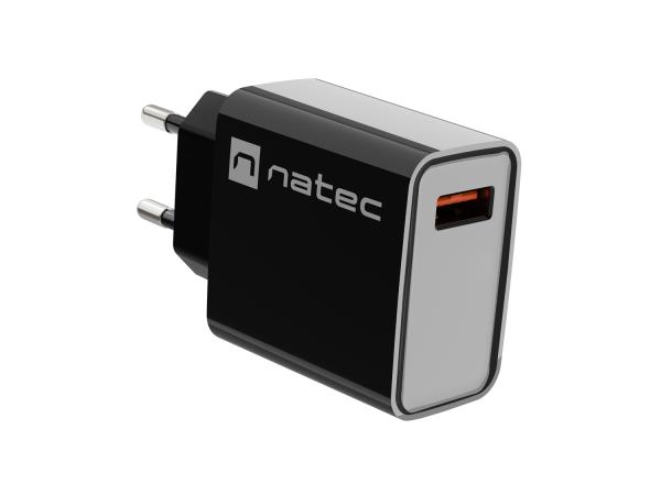 Univerzálna nabíjačka Natec RIBERA 18W 1X USB-A, čierna 