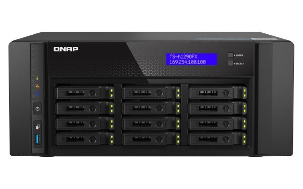 QNAP TS-h1290FX-7302P-256G (AMD EPYC, 256GB ECC RAM, 12x 2, 5" U.2, 2x M.2 NVMe, 2x 2, 5GbE, 2x 25GbE)