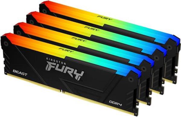 Kingston FURY Beast/ DDR4/ 128GB/ 3600MHz/ CL18/ 4x32GB/ RGB/ Black 
