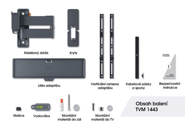 Vogel"s TVM1443, TV rameno s 3 kĺbmi pre displeje 32-65", 25 kg 