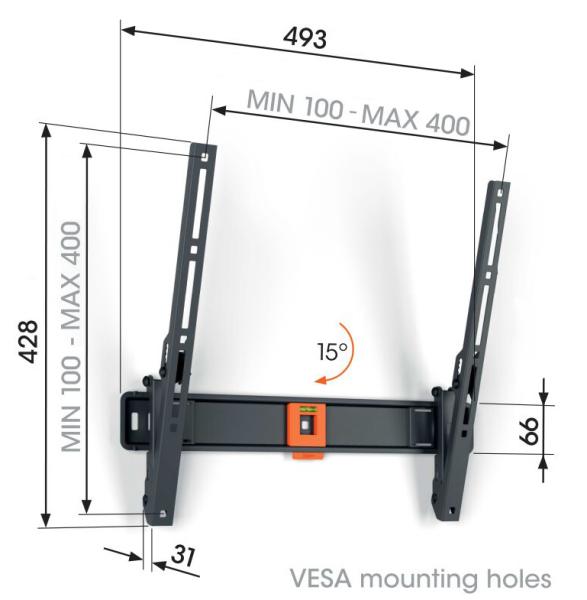 Vogel"s TVM 1413, TV držiak s náklonom pre obrazovky 32-65", 25 kg 