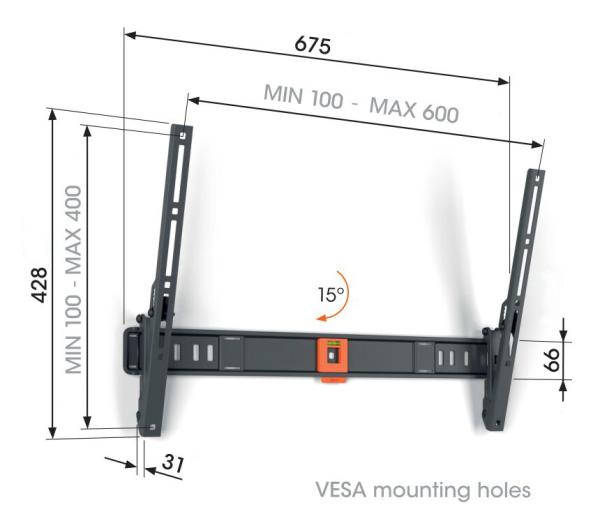 Vogel"s TVM 1613, TV držiak s náklonom pre obrazovky 40-77", 35 kg 