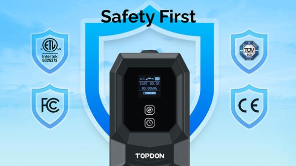 TOPDON PulseQ AC Portable - 3, 7 kW/ konektor IEC62196-2 Typ/ LCD displej/ IP65/ 5m 
