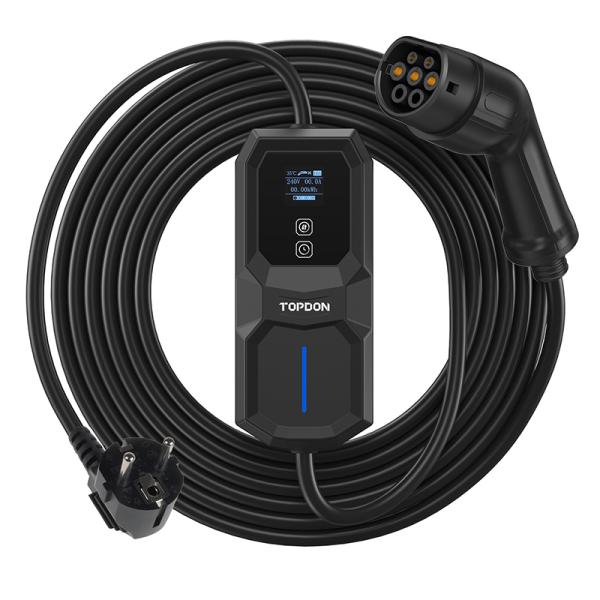 TOPDON PulseQ AC Portable - 3, 7 kW/ konektor IEC62196-2 Typ/ LCD displej/ IP65/ 5m 