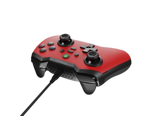 Drôtový gamepad Genesis MANGAN 300, pre PC/ Switch/ Mobil, červený 
