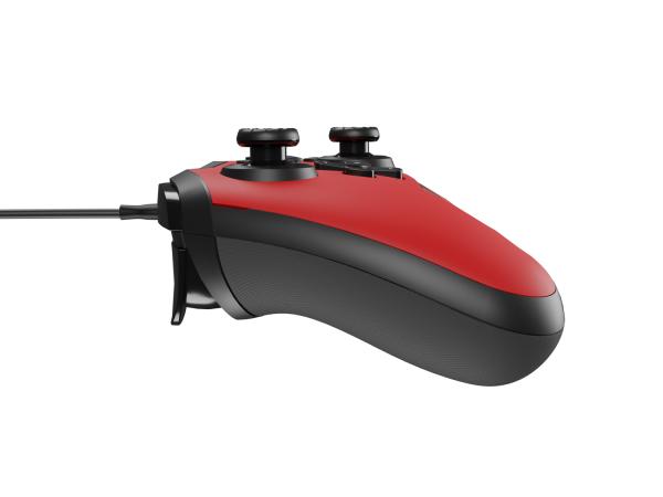 Drôtový gamepad Genesis MANGAN 300, pre PC/ Switch/ Mobil, červený 