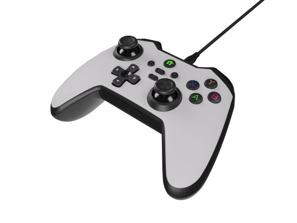 Drôtový gamepad Genesis MANGAN 300, pre PC/ Switch/ Mobil, biely 