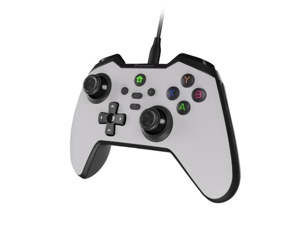 Drôtový gamepad Genesis MANGAN 300, pre PC/ Switch/ Mobil, biely 