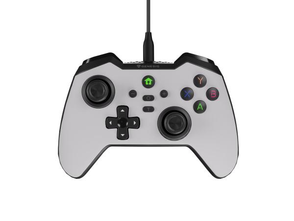 Drôtový gamepad Genesis MANGAN 300, pre PC/ Switch/ Mobil, biely