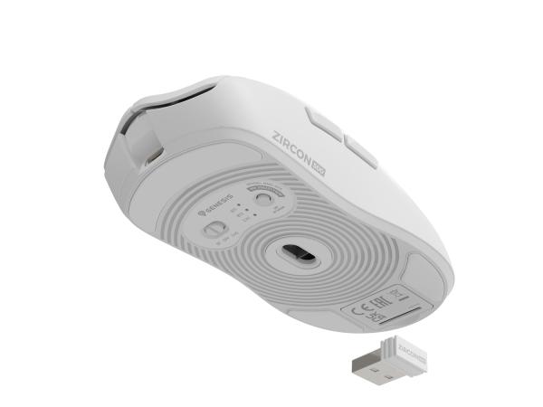 Genesis herná myš ZIRCON 500 G2/ Herná/ Optická/ 10 000 DPI/ USB+BT/ Biela 