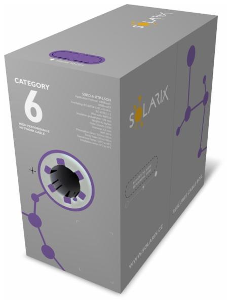 Inštalačný kábel Solarix CAT6 UTP LSOH Dca-s2, d2, a1 305m/ box SXKD-6-UTP-LSOH 