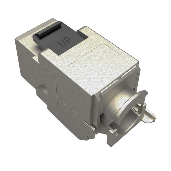 Samorezný keystone Solarix CAT6A STP RJ45 SXKJ-10G-STP-BK-SA Component Level a 4PPoE certifikácia 