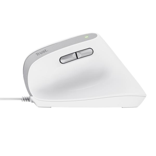 Trust Bayo II/ Vertikálna/ Optická/ Pre pravákov/ 2 400 DPI/ Drôtová USB/ Biela 