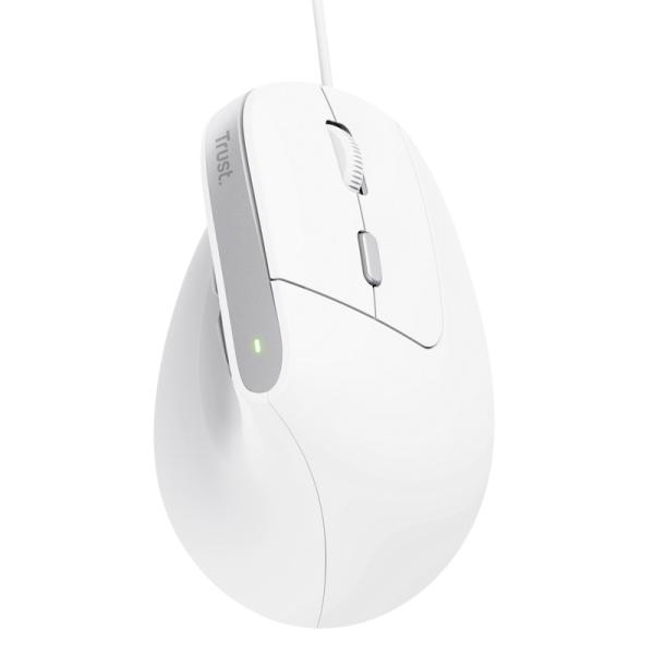 Trust Bayo II/ Vertikálna/ Optická/ Pre pravákov/ 2 400 DPI/ Drôtová USB/ Biela