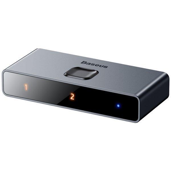 Baseus HDMI rozbočovač Matrix HDMI Splitter 2v1/ 1v2 sivý 