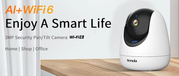 Tenda RP3 Pro AI Security 2K (3MP) WiFi 6 otočná kamera, nočné videnie, audio, WPA3, AX300 