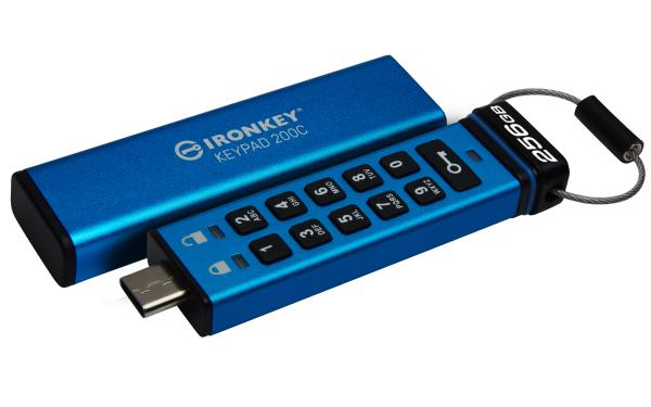 Kingston Ironkey Keypad 200C/ 256GB/ USB 3.0/ USB-C/ Modrá