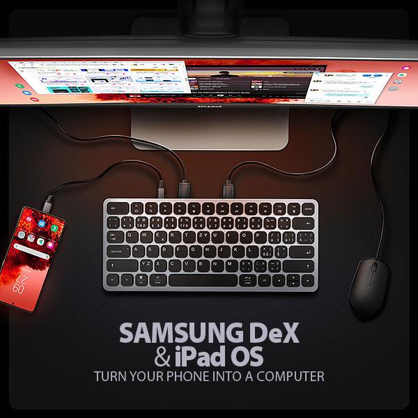 AXAGON HMC-KB-CS, USB 5Gbps hub s CZ/ SK klávesnicou, HDMI 4K/ 60Hz, 3x USB-A, SD/ mSD, audio, PD 100W 