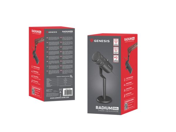 Streamovací mikrofón Genesis Radium 350D Dynamic, USB 