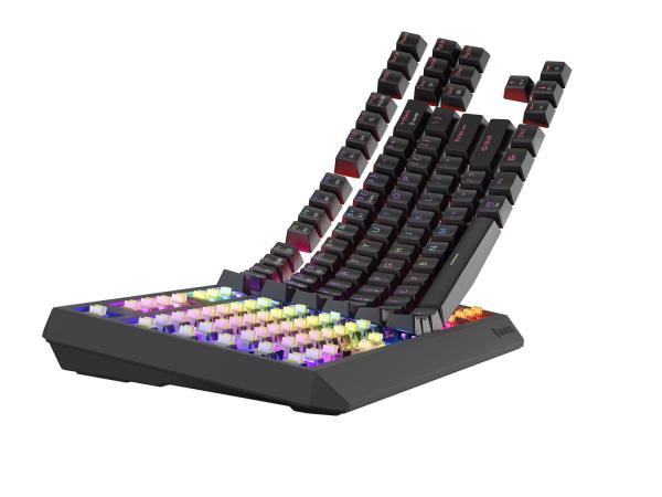GENESIS herná klávesnica THOR 230/ TKL/ RGB/ Outemu Silent Lemon/ Bezdrôtová USB + Bluetooth/ US layout/ Č 