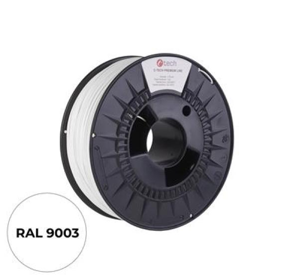 Tlačová struna (filament) C-TECH PREMIUM LINE, ABS, dopravná biela, RAL9003, 1, 75mm, 1kg