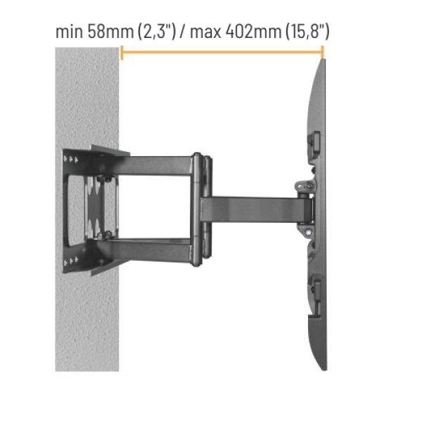 Výsuvný držiak Brateck LPA69-466 pre TV 37"-80" 60kg polohovateľný nástenný Heavy Duty 