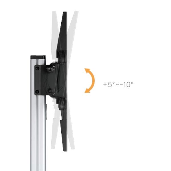 ALU pojazdný stojan Brateck FS44-46TW pre TV 37"-86" 50kg police 