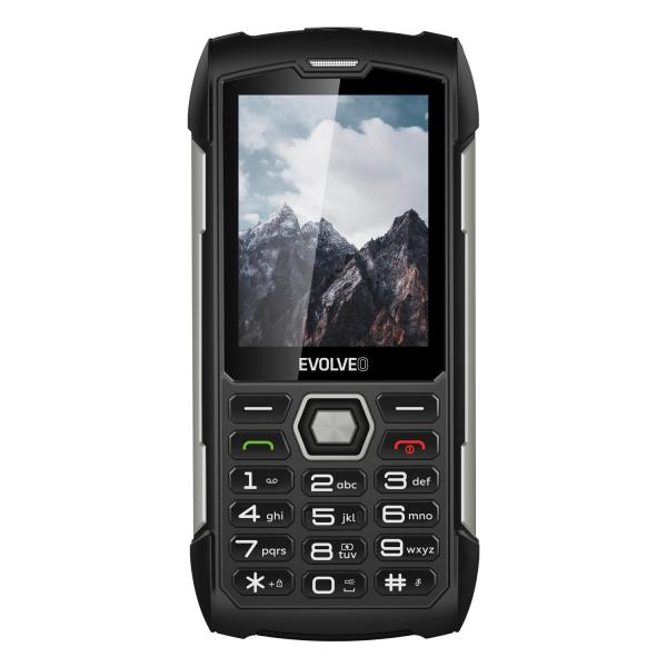 EVOLVEO StrongPhone H1, IP68 odolný Dual SIM telefón, 2, 8" LCD, 5000mAh, Powerbanka, čierno-strieborný 