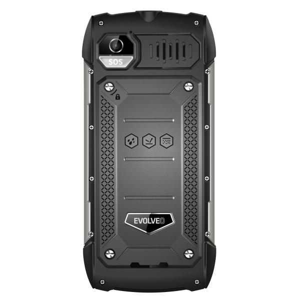 EVOLVEO StrongPhone H1, IP68 odolný Dual SIM telefón, 2, 8" LCD, 5000mAh, Powerbanka, čierno-strieborný 