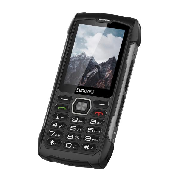 EVOLVEO StrongPhone H1, IP68 odolný Dual SIM telefón, 2, 8" LCD, 5000mAh, Powerbanka, čierno-sivý 